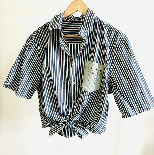 Chemise nouée - pastel dentelle