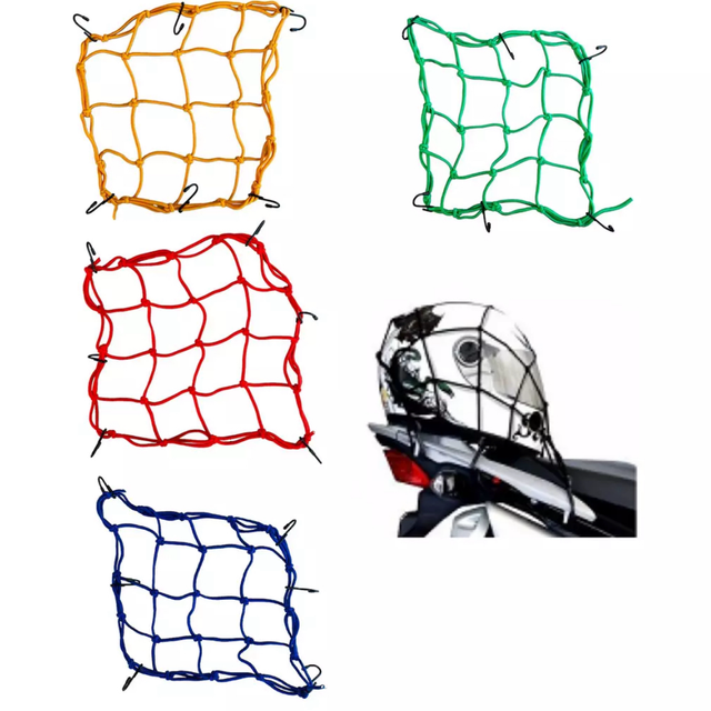 Elástico Rede Aranha P/ Capacete e Carga 30x30cm Bagageiro