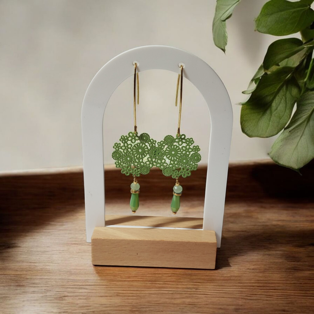 Boucles d&#039;oreilles vert