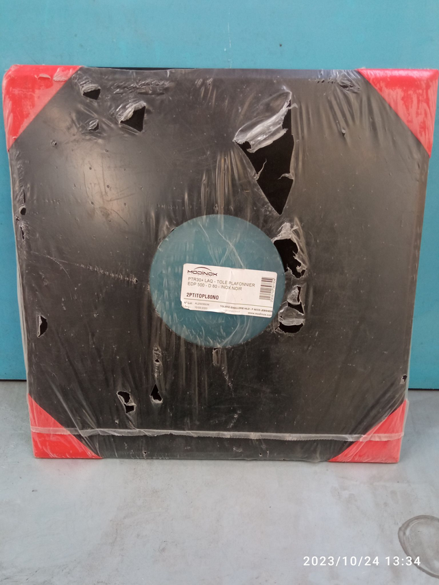 PTR30 Inox Laqué - Tôle Plafonnier Élément De Départ 500 - D 80 - Inox Noir - 2PTITOPL80NO 