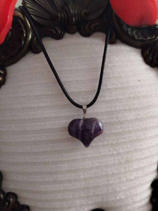 Collier Coeur en Amethyste