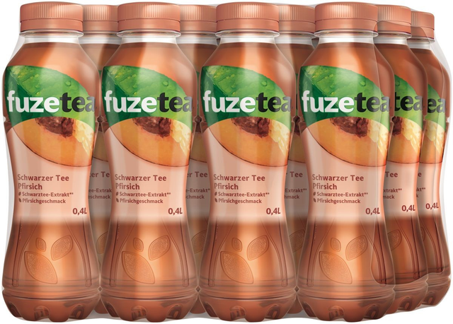 DPG Fuzetea Eistee Schwarzer Tee Pfirsich 0,4l PET (12 x 0,4 L)
