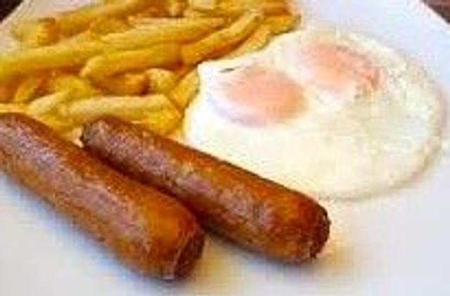 Sausages, Egg & Chips
