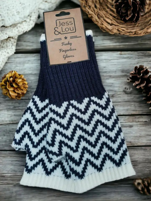 Herringbone Fingerless Gloves