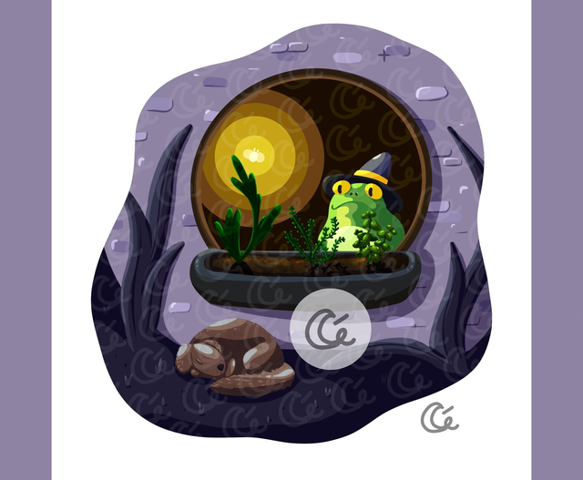 Print carré Citrouille à la Fenêtre