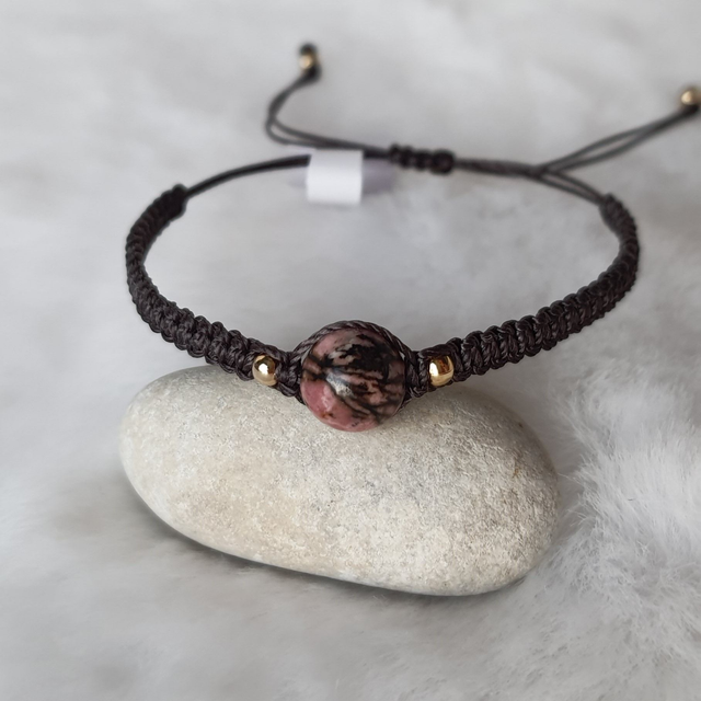Bracelet femme 1 pierre "Rhodonite"