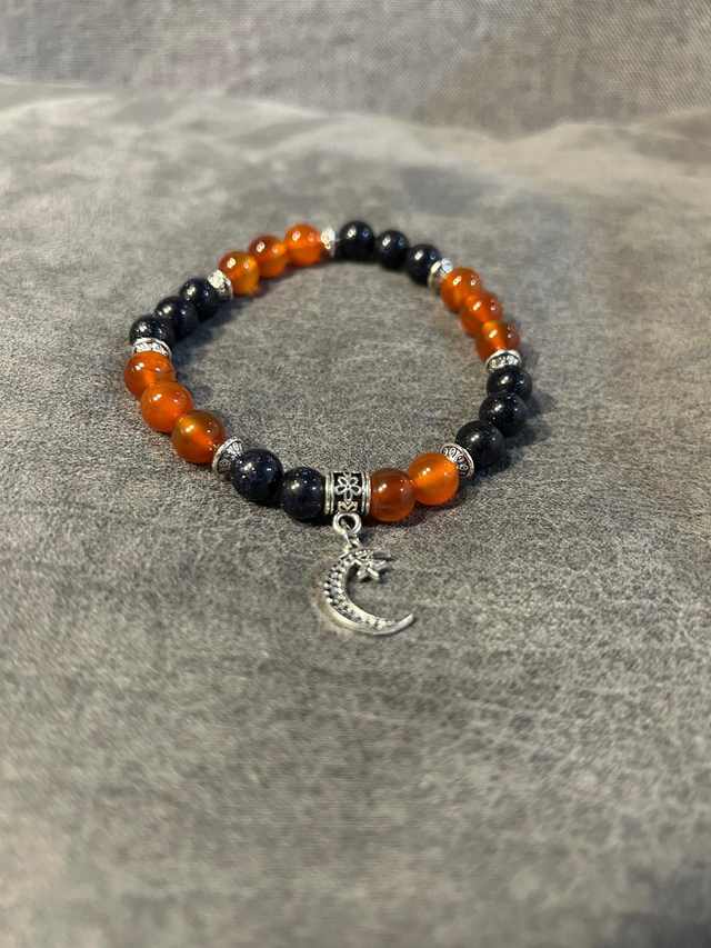 Red Agate &amp; Blue Sandstone Bracelet