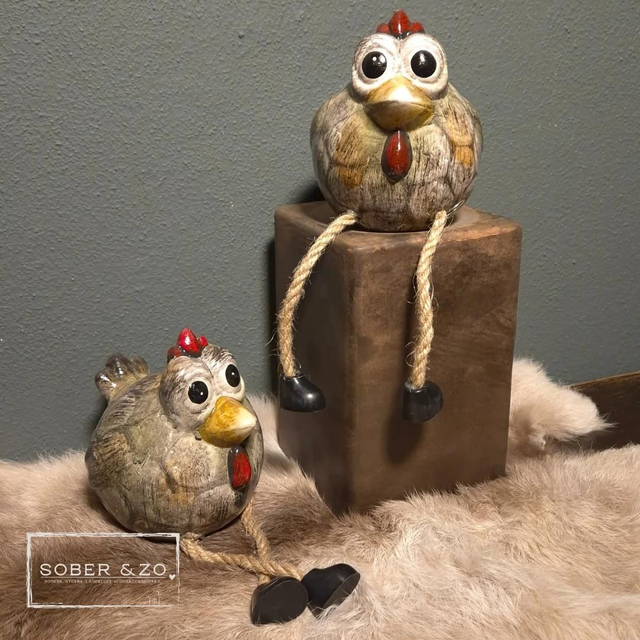 Kipje met bungelpootjes en grote ogen