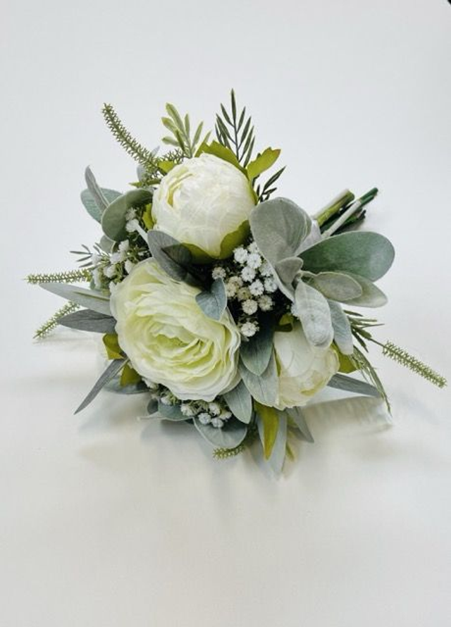 The Classic White Peony Bridesmaid Bouquet