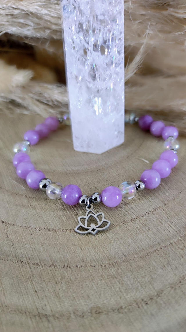 Bracelet "Apaise les pensées négatives" Lépidolite 