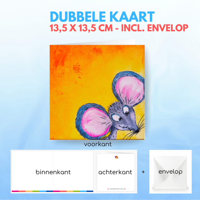 Muis | Dubbele kaart incl. envelop