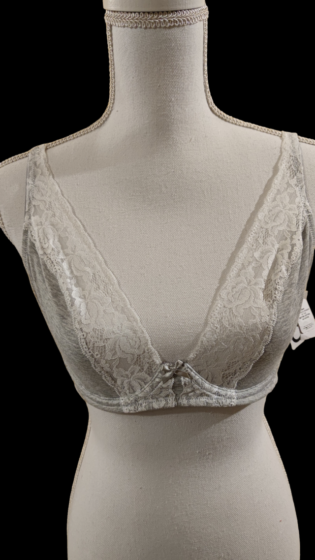 Soutien-gorge blanc et gris en dentelle 85D (Padded) 