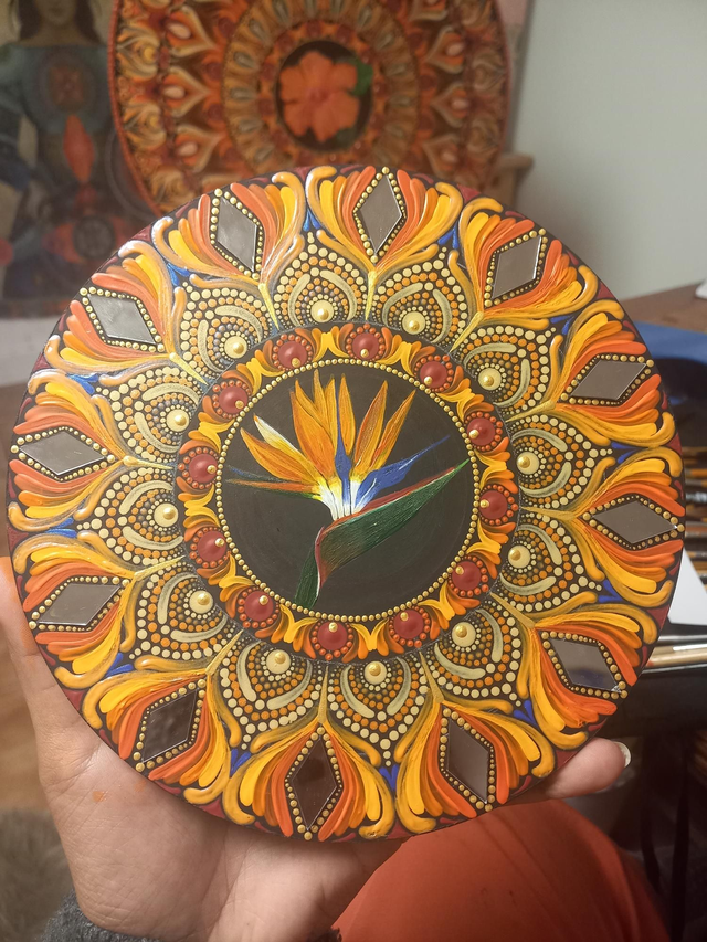 Mandala 20 cm &quot;Oiseau du paradis&quot;