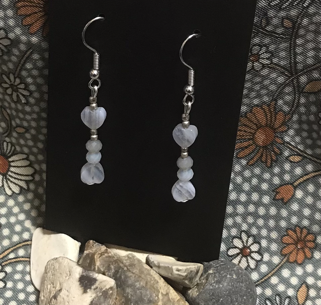 Grey/White Dangling Earrings - GWDE78