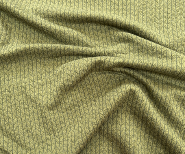 Khaki Faux Cable Cotton Jersey
