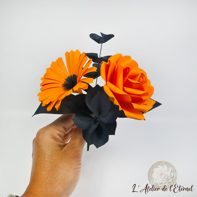 Décoration d'Halloween - Rose et marguerite