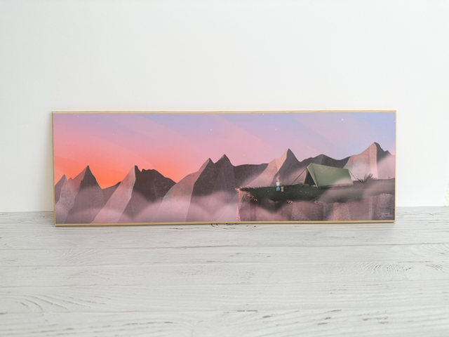 Tableau Bivouac coucher de soleil