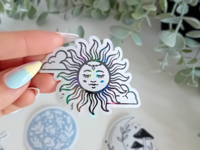 Sticker Holographique Waterproof - Soleil