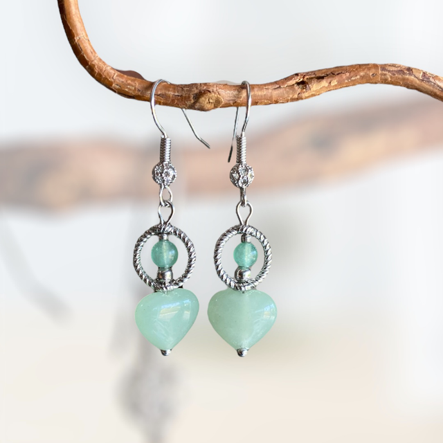 Boucles d’oreilles en Aventurine verte - Harmonie du cœur 