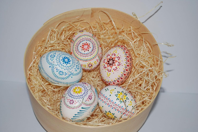 5-er Set Hühnerei Wachs- Bossier- Technik