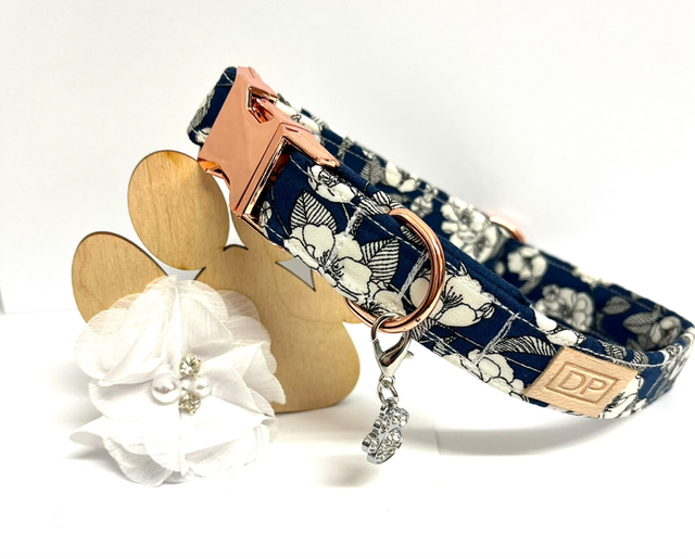 Luxury Blue Floral Collar