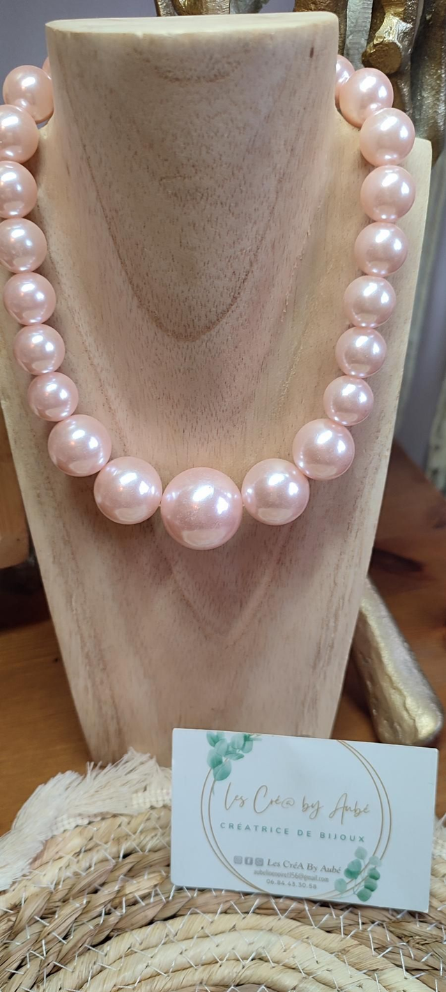 COLLIER PERLES ROSE POUDRE 0000647