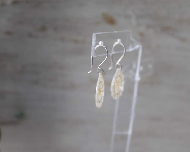 Boucles d'oreilles tissés en crin de cheval