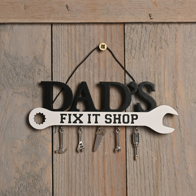 Dad’s Fix It Shop Spanner Plaque – Father’s Day Gift for Dad