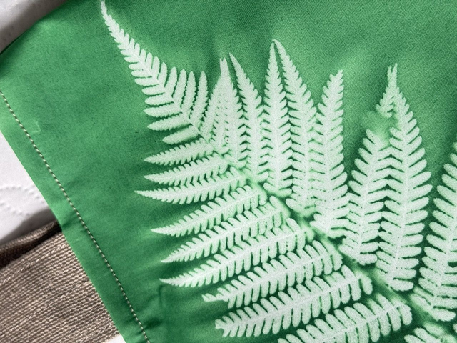 Sac cabas feuille de fougère - impressions botanique artisanales - pièce unique