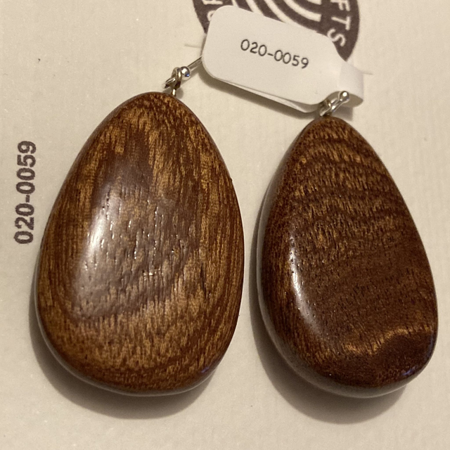 Sapele - Glossy, rich brown sapele teardrop earrings - I was in the offcuts bin [020-0059]