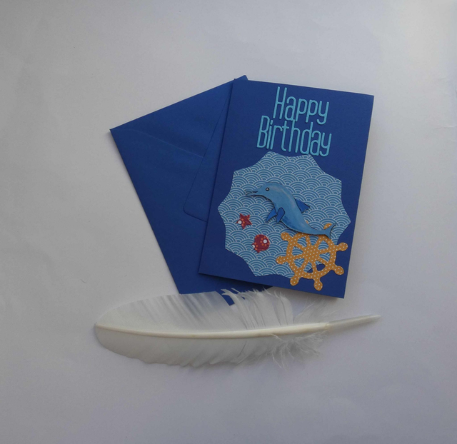 Happy birthday avec un dauphin