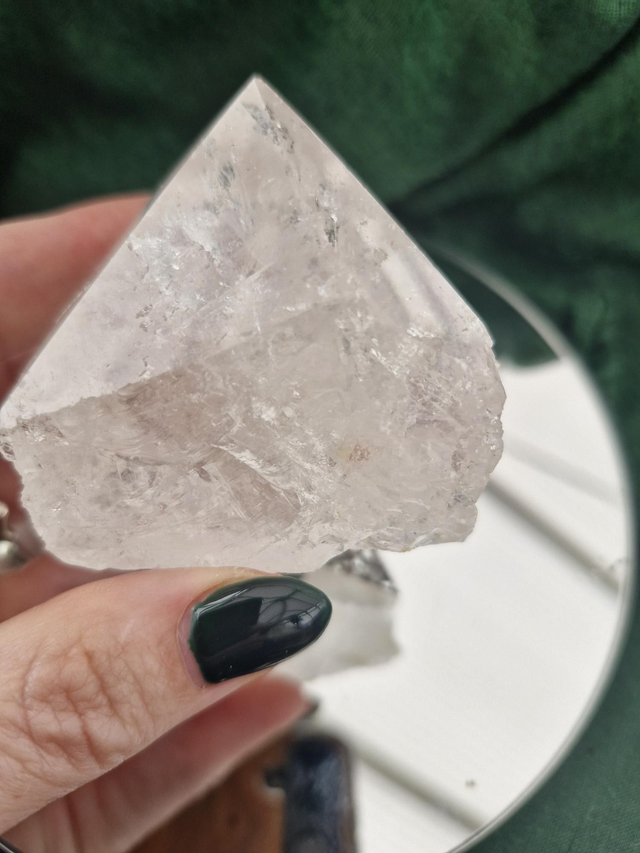 Clear quartz cut base 