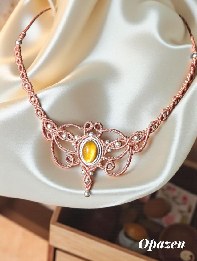 Collier Fin Micro Macramé 