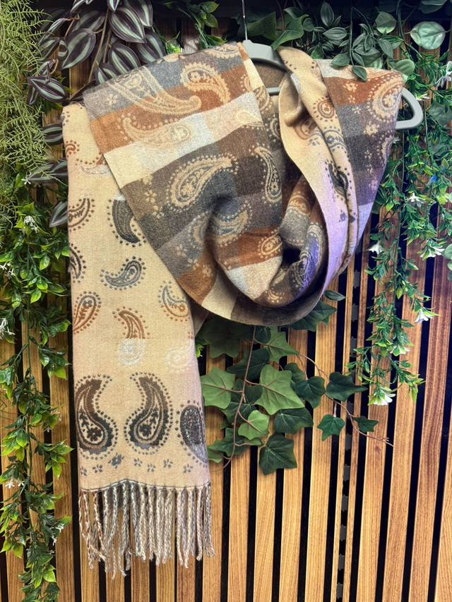 Sjaal Debby print taupe