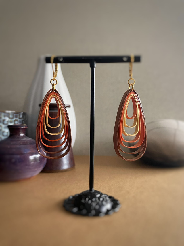 Géométrique dégradé ovale orange