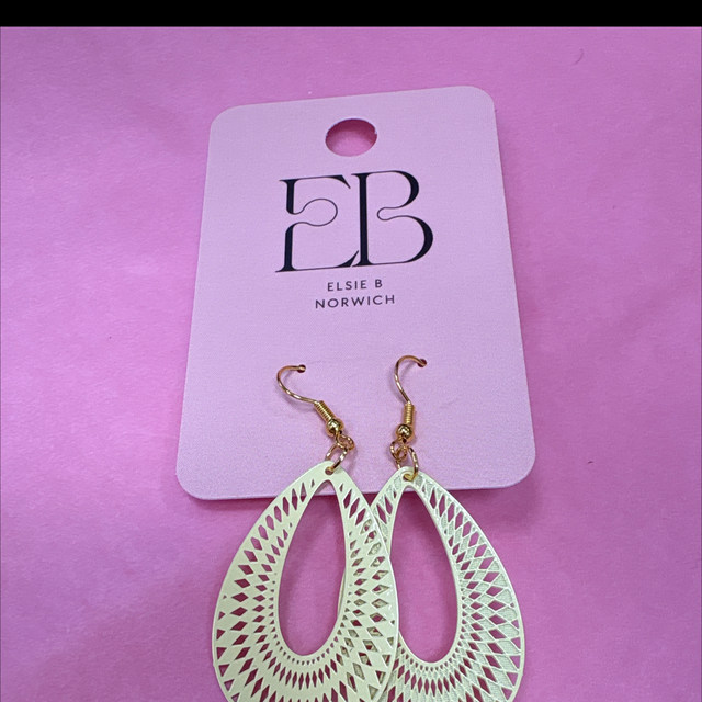 Lemon filigree drop earrings gold hoops