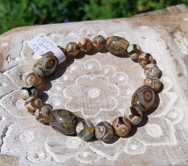 Bracelet Agate dzi tibétaine 