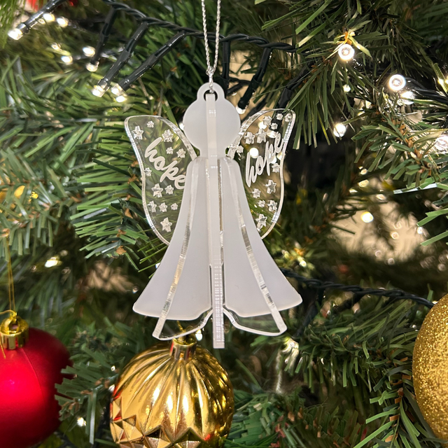 2 x Angel Hope Baubles (Frosted)