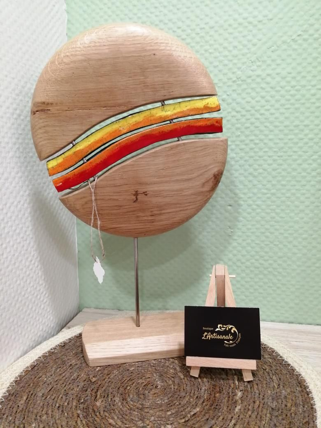 Rond déco bois et céramique