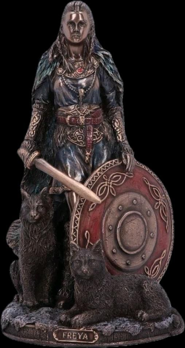 Freya Norse Goddess Statue - Nemesis Now Bronze Figurine - Love &amp; War 21cm