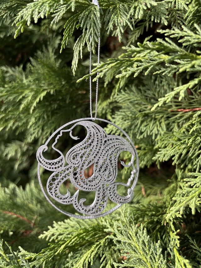 Boule de Noel Gémeaux Argent
