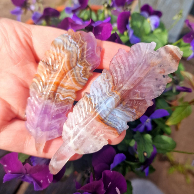 Amethyst Agate Feather 