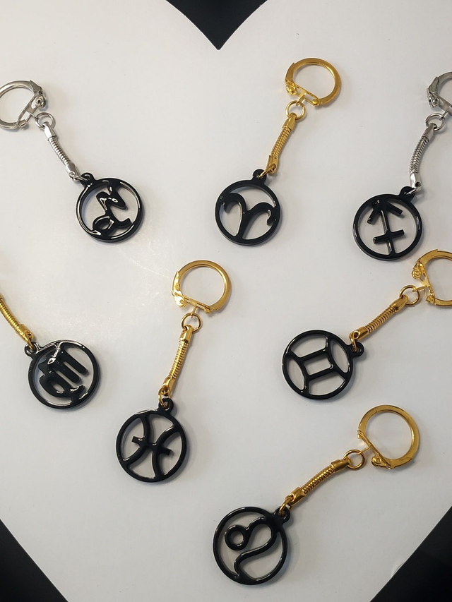 Porte-clés signe du zodiaque noir