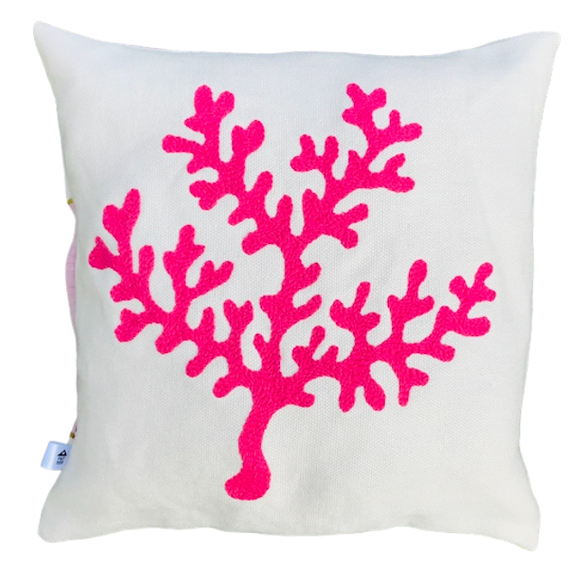 Coussin Algue rose