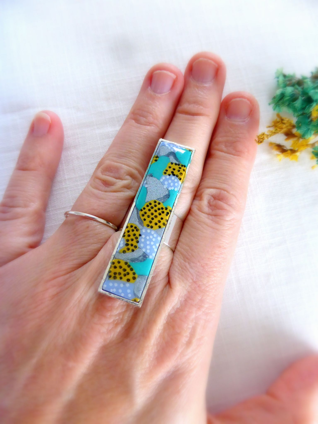 Bague rectangulaire - Rêve de Turquoise