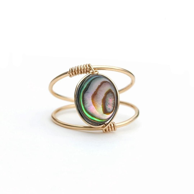 Bague - Oli ormeau - Goldfilled 14 Carats - fait main 