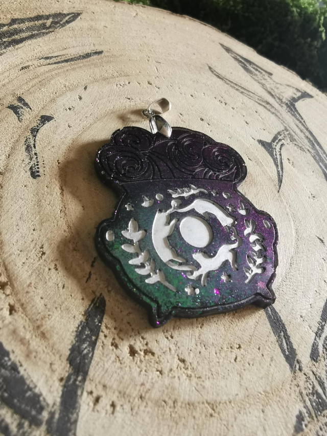 Chaudron holographique vert &amp; violet 