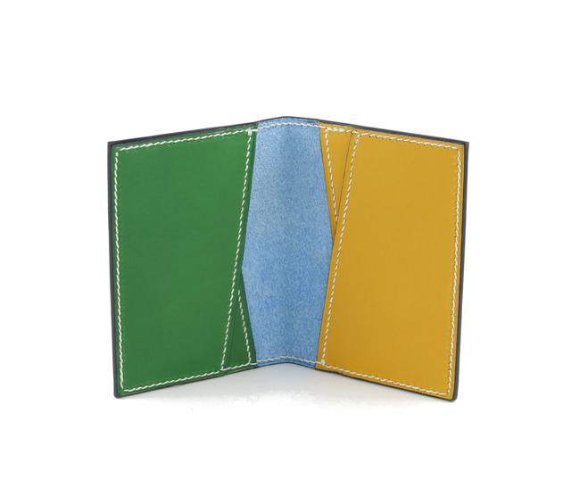 Porte-Cartes KOSATEN Bleu-Vert-Jaune fil blanc