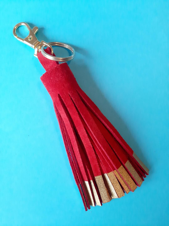 SALE! Suede tassel clip keyrings