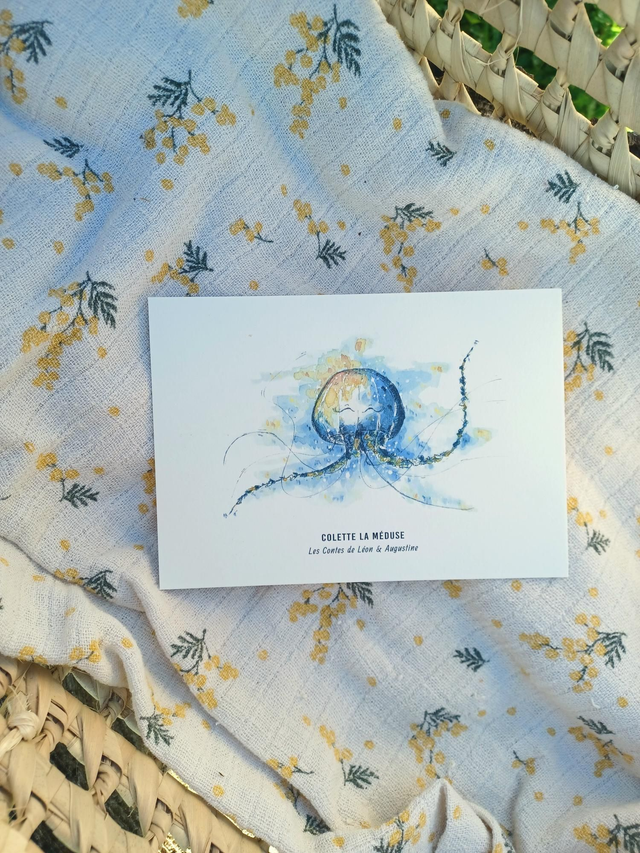 Carte illustrée - Colette la méduse